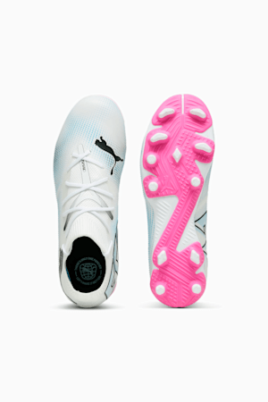 FUTURE 7 MATCH FG/AG Youth Football Boots, PUMA White-PUMA Black-Poison Pink, extralarge-GBR
