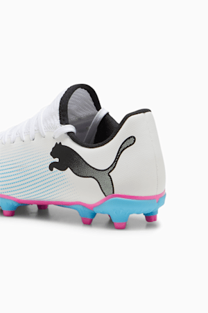 FUTURE 7 PLAY FG/AG Youth Football Boots, PUMA White-PUMA Black-Poison Pink, extralarge-GBR