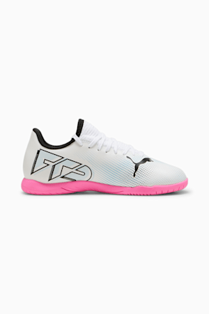 FUTURE 7 PLAY IT Youth Football Boots, PUMA White-PUMA Black-Poison Pink, extralarge-GBR