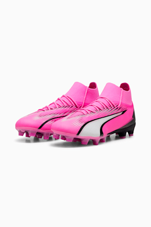 ULTRA PRO FG/AG Men's Soccer Cleats, Poison Pink-PUMA White-PUMA Black, extralarge