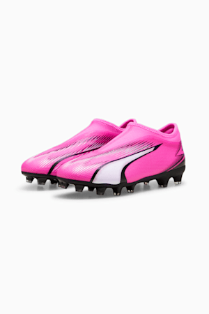 ULTRA MATCH FG/AG Laceless Youth Football Boots, Poison Pink-PUMA White-PUMA Black, extralarge-GBR