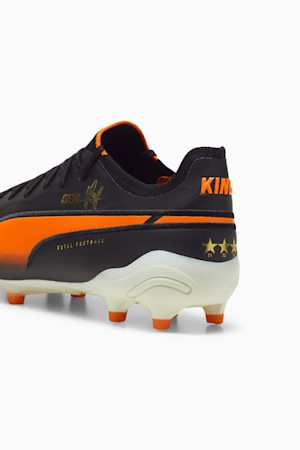 KING ULTIMATE Cruyff FG/AG Football Boots, PUMA Black-PUMA White-Rickie Orange-PUMA Gold-Frosted Ivory, extralarge-GBR