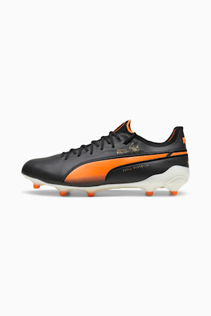 KING ULTIMATE Cruyff FG/AG Football Boots, PUMA Black-PUMA White-Rickie Orange-PUMA Gold-Frosted Ivory, extralarge-GBR