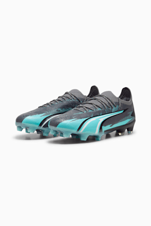 ULTRA ULTIMATE RUSH FG/AG Football Boots, Strong Gray-PUMA White-Elektro Aqua, extralarge-GBR