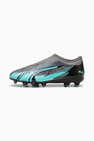 ULTRA MATCH RUSH Youth Football Laceless FG/AG  Boot, Strong Gray-PUMA White-Elektro Aqua, extralarge-GBR