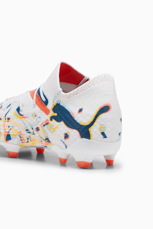 FUTURE 7 ULTIMATE CREATIVITY FG/AG Football Boots, PUMA White-Ocean Tropic-Turquoise Surf-Hot Heat-Sun Stream, extralarge-GBR