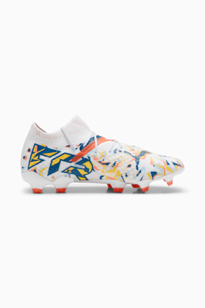 FUTURE 7 ULTIMATE CREATIVITY FG/AG Football Boots, PUMA White-Ocean Tropic-Turquoise Surf-Hot Heat-Sun Stream, extralarge-GBR