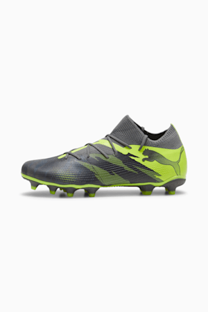FUTURE 7 MATCH RUSH FG/AG Football Boots, Strong Gray-Cool Dark Gray-Electric Lime, extralarge-GBR