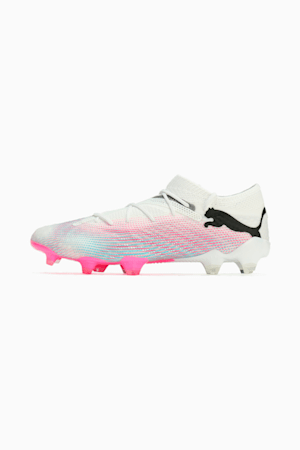 FUTURE 7 ULTIMATE LOW FG/AG Football Boots, PUMA White-PUMA Black-Poison Pink-Bright Aqua-Silver Mist, extralarge-GBR