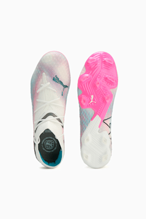 FUTURE 7 ULTIMATE LOW FG/AG Football Boots, PUMA White-PUMA Black-Poison Pink-Bright Aqua-Silver Mist, extralarge-GBR