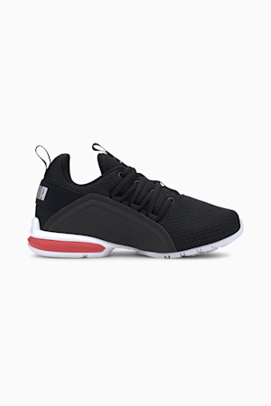 Axelion Mesh Little Kids' Shoes, Puma Black-Puma Silver-High Risk Red, extralarge