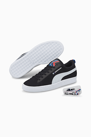 BMW M Motorsport Suede Men's Motorsport Shoes, Puma Black-Puma White, extralarge