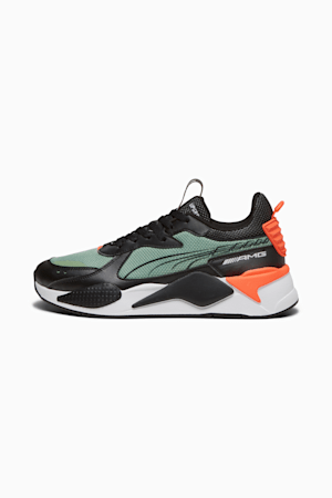 Chaussures de sports autos RS-X Mercedes-AMG Petronas, PUMA Black-Dusty Green-Neon Sun, extralarge