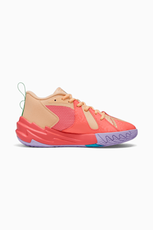 Scoot Zeros Basketball Youth Shoes, Passionfruit-PUMA Green-Peach Fizz, extralarge-GBR