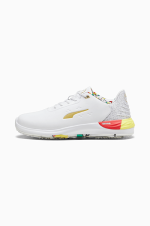 Pink and yellow puma golf shoes 2025