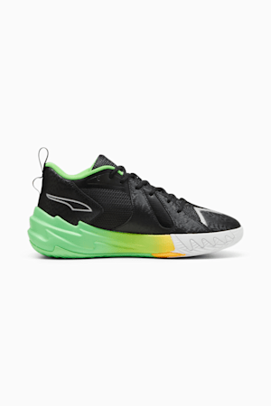 PUMA x 2K Scoot Zeros Basketball Shoes, PUMA Black-Fluo Green, extralarge-GBR