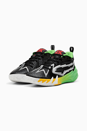 PUMA x NBA2K Scoot Zeros Youth Basketball Shoes, PUMA Black-Fluo Green, extralarge-GBR