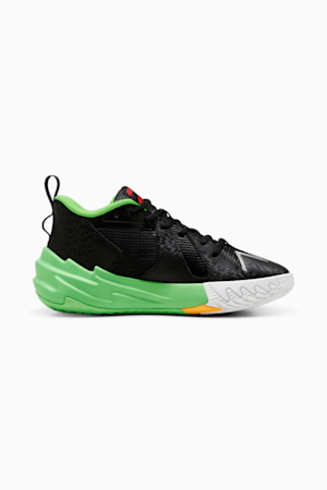 PUMA x 2k Scoot Zeros Youth Basketball Shoes, PUMA Black-Fluo Green, extralarge-GBR