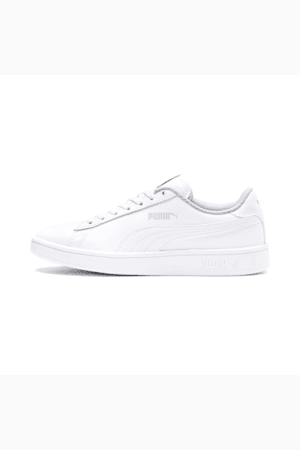 PUMA Smash v2 Leather Sneakers Big Kids, Puma White-Puma White, extralarge