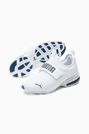 Axelion Slip-on Big Kids' Sneakers, PUMA White-Marine Blue, extralarge