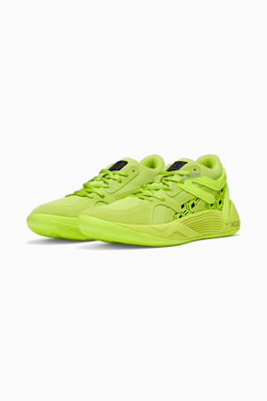 PUMA x MCM TRC Blaze Court Sneakers, Acid Lime-Puma Black, extralarge-GBR