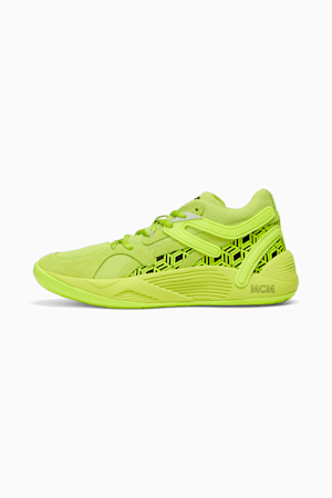 PUMA x MCM TRC Blaze Court Sneakers, Acid Lime-Puma Black, extralarge-GBR