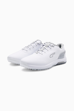 Alphacat Nitro Golf Shoes Men, PUMA White-Flat Light Gray-PUMA Silver, extralarge-GBR