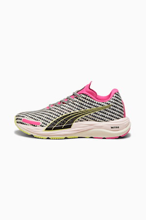 PUMA x LEMLEM Velocity NITRO™ 2 Women's Running Shoes, Ghost Pepper-PUMA Black-Pink Glimmer, extralarge