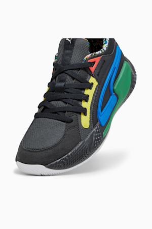 Chaussures de basketball Court Rider Chaos Trash Talk, PUMA Black-Pelé Yellow-Archive Green-Racing Blue-PUMA White, extralarge