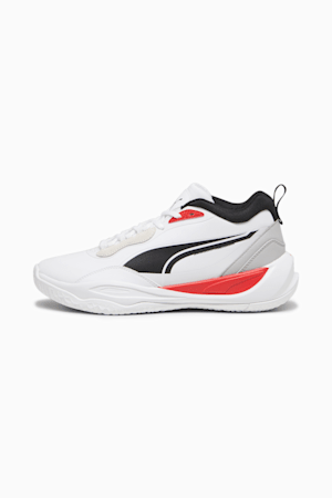 Playmaker Pro Plus Basketball Shoes, PUMA White-For All Time Red, extralarge-GBR