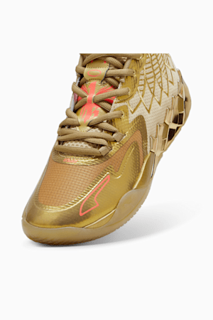 PUMA x LAMELO BALL MB.01 Golden Child Men's Basketball Shoes, Metallic Gold-Fiery Coral, extralarge