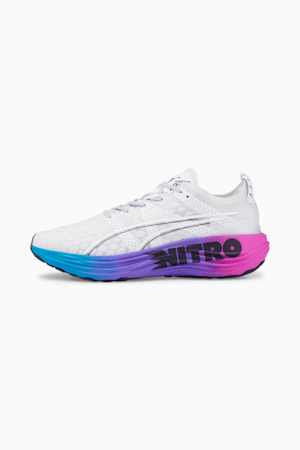 ForeverRun NITRO SUNSET Running Shoes, PUMA White-Luminous Blue-Electric Orchid, extralarge-GBR