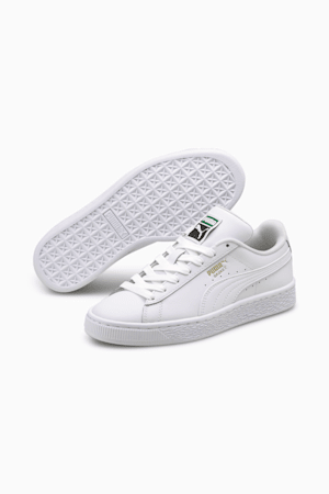 Basket Classic XXI Youth Trainers, Puma White-Puma White, extralarge-GBR