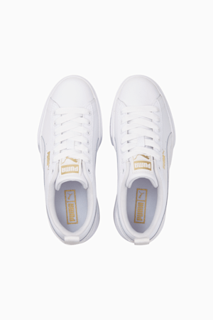 Mayze Leather Big Kids Sneakers, Puma White-Puma Team Gold, extralarge