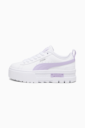 Chaussures Mayze Leather Jeune, PUMA White-Vivid Violet, extralarge