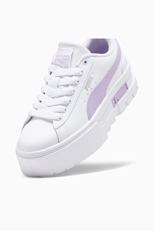 Chaussures Mayze Leather Jeune, PUMA White-Vivid Violet, extralarge