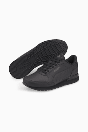 ST Runner v3 Leather Sneakers Big Kids, Puma Black-Puma Black, extralarge