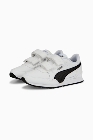 ST Runner v3 Leather Little Kids' Sneakers, Puma White-Puma Black, extralarge