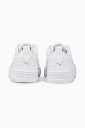 Mayze Leather Toddler Shoes, Puma White-Puma Team Gold, extralarge