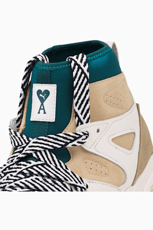 PUMA x AMI TRC Blaze Mid Sneakers, Marshmallow-Light Sand, extralarge