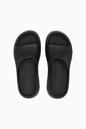 Puma black flip flops sales