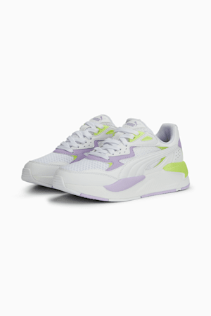 X-Ray Speed Play Big Kids' Sneakers, PUMA White-PUMA White-Vivid Violet-Lily Pad, extralarge