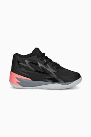 MB.02 Basketball Shoes Kids, PUMA Black-Sunset Glow-Gray Tile, extralarge-GBR