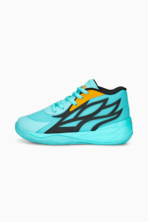 MB.02 Buzz City Basketball Shoes Kids, Elektro Aqua-PUMA Black-Mineral Yellow, extralarge-GBR