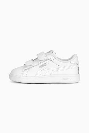Smash 3.0 Leather V Sneakers Baby, PUMA White-Cool Light Gray, extralarge-GBR