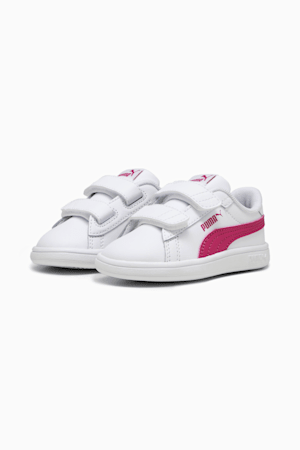 Smash 3.0 Leather V Sneakers Baby, PUMA White-Pinktastic, extralarge-GBR