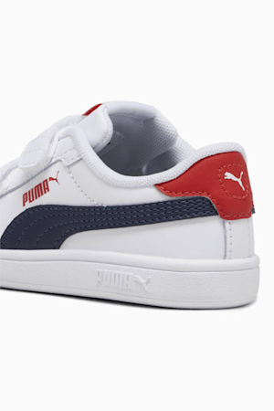 Smash 3.0 Leather V Sneakers Baby, PUMA White-PUMA Navy-For All Time Red, extralarge-GBR