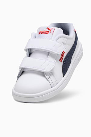 Smash 3.0 Leather V Sneakers Baby, PUMA White-PUMA Navy-For All Time Red, extralarge-GBR