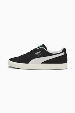 Clyde Hairy Suede Sneakers, PUMA Black-Frosted Ivory, extralarge-GBR