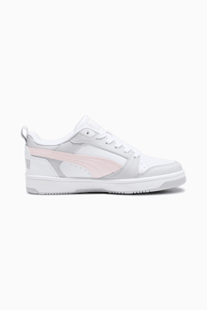 Rebound V6 Lo Youth Sneakers, PUMA White-Frosty Pink-Ash Gray, extralarge-GBR